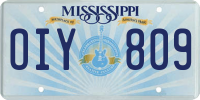 MS license plate OIY809