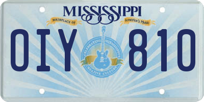 MS license plate OIY810