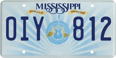 MS license plate OIY812
