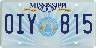 MS license plate OIY815