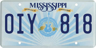 MS license plate OIY818