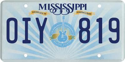 MS license plate OIY819