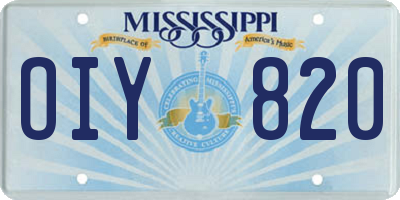 MS license plate OIY820