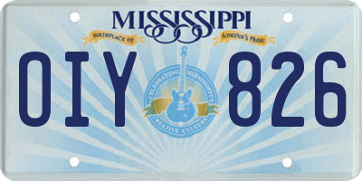 MS license plate OIY826