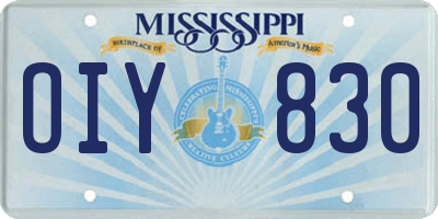 MS license plate OIY830