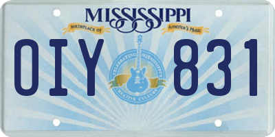 MS license plate OIY831