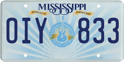MS license plate OIY833
