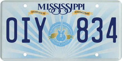 MS license plate OIY834