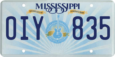 MS license plate OIY835
