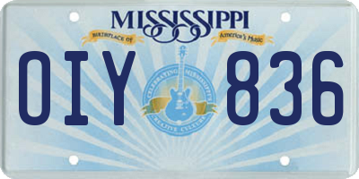 MS license plate OIY836