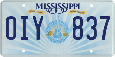 MS license plate OIY837