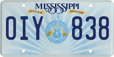 MS license plate OIY838