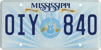 MS license plate OIY840
