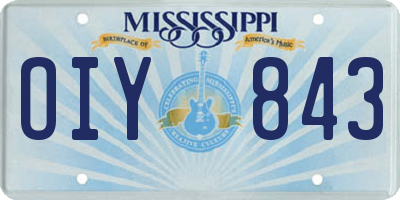 MS license plate OIY843