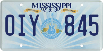 MS license plate OIY845
