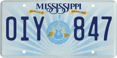 MS license plate OIY847