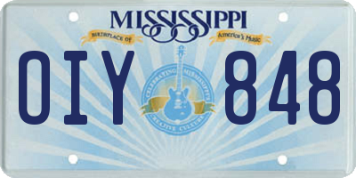 MS license plate OIY848