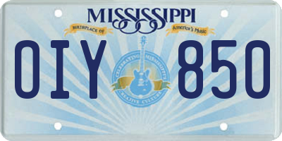 MS license plate OIY850