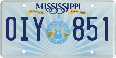 MS license plate OIY851