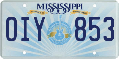 MS license plate OIY853