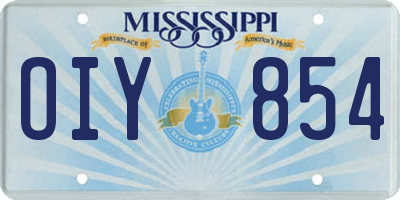 MS license plate OIY854