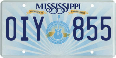 MS license plate OIY855