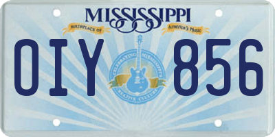 MS license plate OIY856