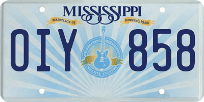 MS license plate OIY858