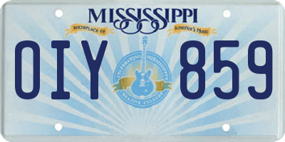 MS license plate OIY859