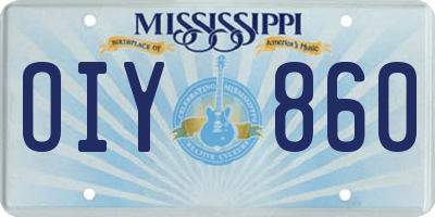 MS license plate OIY860