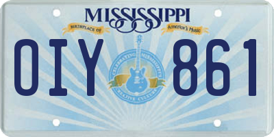 MS license plate OIY861