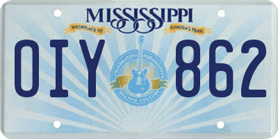 MS license plate OIY862