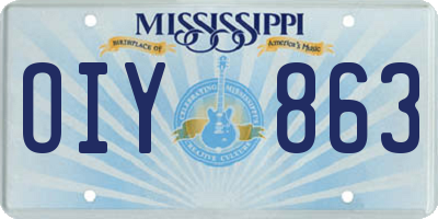 MS license plate OIY863