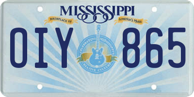 MS license plate OIY865