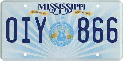 MS license plate OIY866