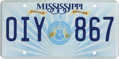 MS license plate OIY867