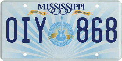 MS license plate OIY868