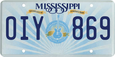 MS license plate OIY869