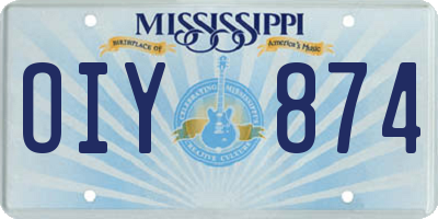 MS license plate OIY874