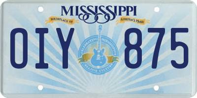MS license plate OIY875