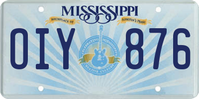 MS license plate OIY876