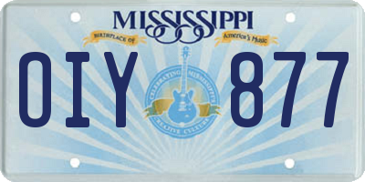 MS license plate OIY877
