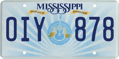 MS license plate OIY878
