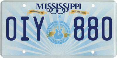 MS license plate OIY880