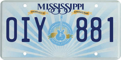 MS license plate OIY881