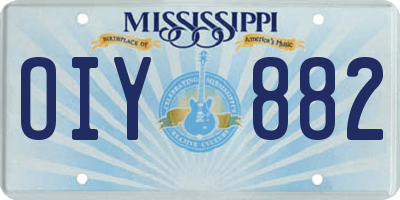 MS license plate OIY882