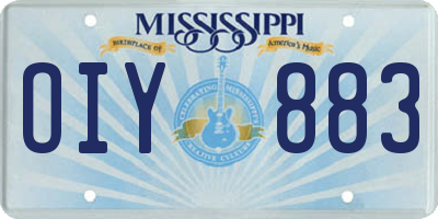 MS license plate OIY883