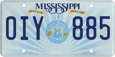 MS license plate OIY885