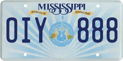 MS license plate OIY888