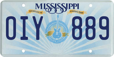 MS license plate OIY889
